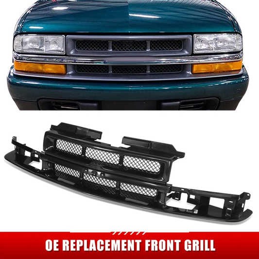 PARRILLA GRILLE - CV S10/SONAMA '94-'97/'98-'04/ GRILLE ASS'Y 98-04/ MAT-BLACK W/MESH BACK/ W/O MOULDING (ZR2/LS) (BLAZER)//PARTS.NO,GM1200507//OEM NO,19180339
