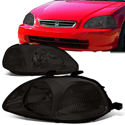FAROS 96-98 HONDA CIVIC 2/3/4-DOOR - H4 LOW BEAM / HIGH BEAM - SMOKE HOUSING / CLEAR CORNER