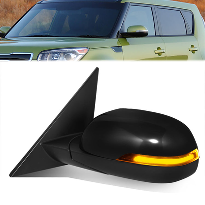 RETROVISOR MIRROR - OE STYLE - KIA SOUL 14-19 - WITH POWER FOLD WITH HEATED GLASS WITH TURN SIGNAL - DRIVER SIDE - PAINT TO MATCH - BLACK