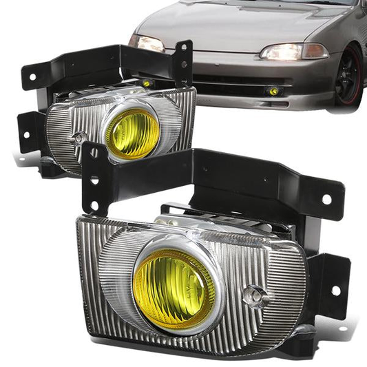 FAROS DE NIEBLA 92-95 HONDA CIVIC 4-DR - W/ SWITCH - H3 BULB - AMBER
