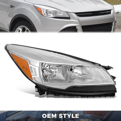 FAROS OE STYLE - 13-16 FORD ESCAPE - WITH FACTORY HALOGEN HEADLAMPS - H11 LOW / 9005 HIGH / 168 MARKER / 7440 TURN SIGNAL - CHROME HOUSING - RIGHT