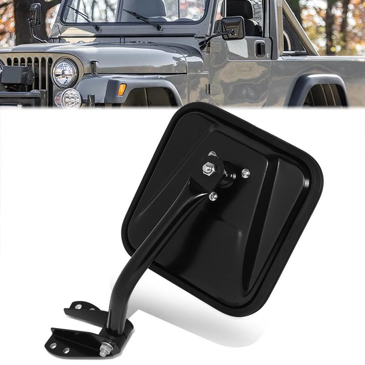 RETROVISOR MIRROR - OE STYLE - JEEP WRANGLER 1987-1994 - DRIVER LEFT SIDE - BLACK