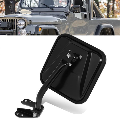 RETROVISOR MIRROR - OE STYLE - JEEP WRANGLER 1987-1994 - DRIVER LEFT SIDE - BLACK