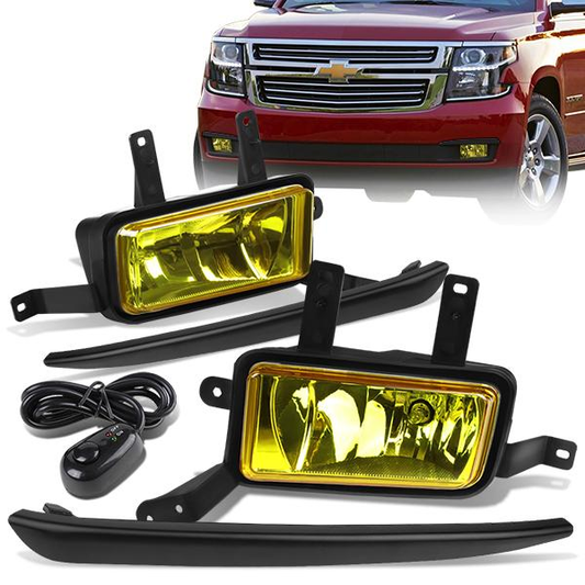 FAROS DE NIEBLA 15-20 CHEVY TAHOE, SUBURBAN / 16-19 SUBURBAN 3500HD - WITH SWITCH, BLACK BEZEL - 5202 BULB - AMBER