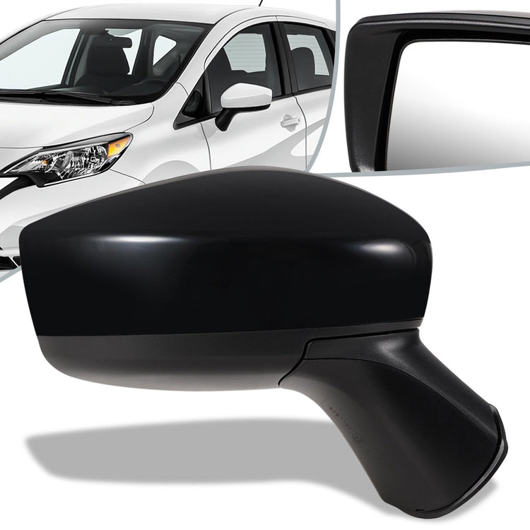RETROVISOR MIRROR - OEM - 14-16 NISSAN VERSA NOTE - POWERED - FOLDING - BLACK MATERIAL - RIGHT
