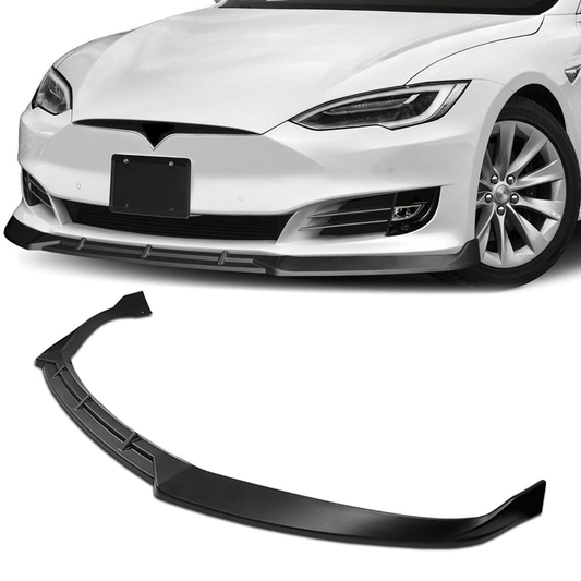 LIP FRONTAL 16-20 TESLA MODEL S - REQUIRES DRILLING BUMPER FOR INSTALLATION - 3PC - MATTE BLACK