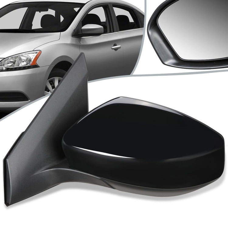RETROVISOR MIRROR - OEM - 13-15 NISSAN SENTRA - POWERED - TEXTURED - BLACK - LEFT