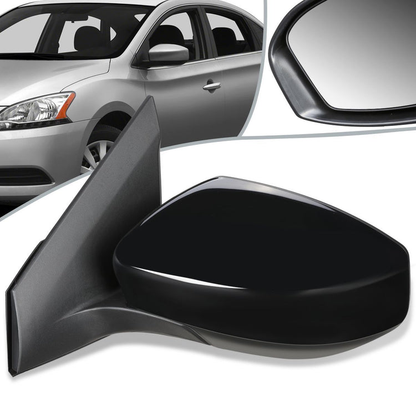 RETROVISOR MIRROR - OEM - 13-15 NISSAN SENTRA - POWERED - TEXTURED - BLACK - LEFT