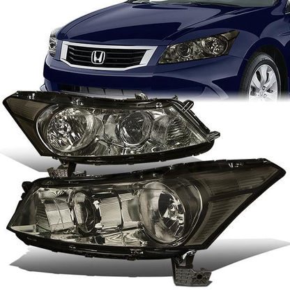 FAROS 08-12 HONDA ACCORD 4-DOOR - 9006 LOW BEAM / 9005 HIGH BEAM - SMOKE HOUSING / CLEAR CORNER