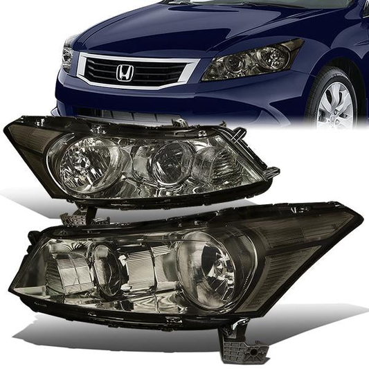 FAROS 08-12 HONDA ACCORD 4-DOOR - 9006 LOW BEAM / 9005 HIGH BEAM - SMOKE HOUSING / CLEAR CORNER