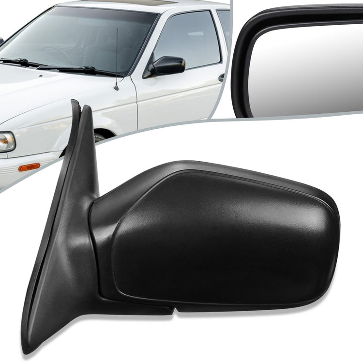 RETROVISOR MIRROR - OEM - 91-94 NISSAN SENTRA - POWERED - FOLDING - TEXTURED - BLACK - LEFT