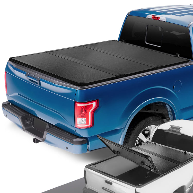 TAPADERA DE CAJUELA TONNEAU COVER - HARD TRI-FOLD - 15-18 FORD F-150 - FITS 8FT FLEETSIDE / STYLESIDE BED MODELS ONLY