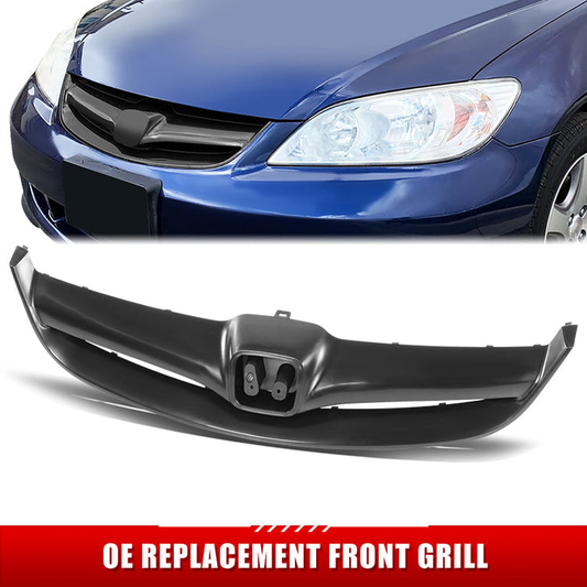 PARRILLA GRILLE - HD CVIC '01-03/04-05 2/4DR/H-B/ GRILLE  '04-'05/ PAINTED BLACK (4D)//PARTS.NO,HO1200164//OEM NO,71122S5AA00ZB
