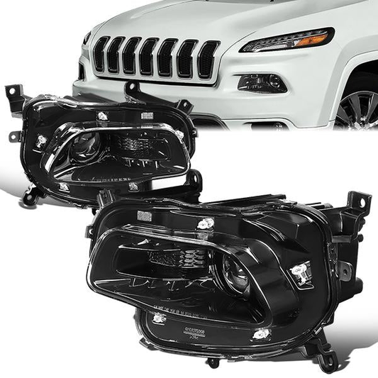 FAROS 14-18 JEEP GRAND CHEROKEE - 9012 HIR LOW BEAM / HIGH BEAM - BLACK HOUSING / CLEAR CORNER