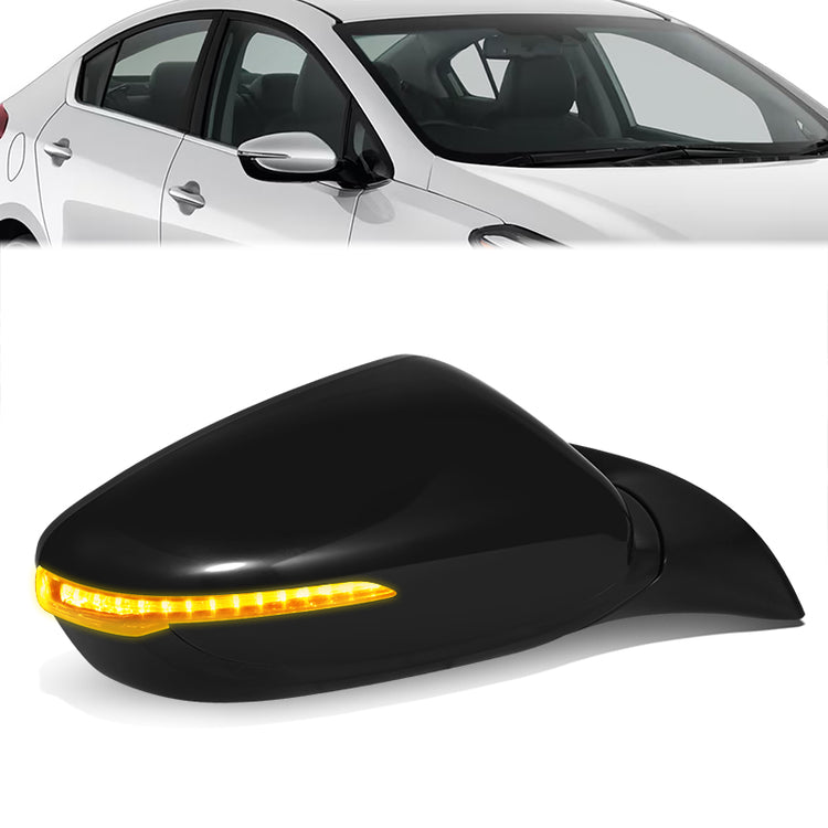 RETROVISOR MIRROR - OE STYLE - KIA FORTE 17-18 - WITH POWER FOLD WITH HEATED GLASS WITH TURN SIGNAL WITH BLIND SPOT - PASSENGER SIDE - PAINT TO MATCH - BLACK