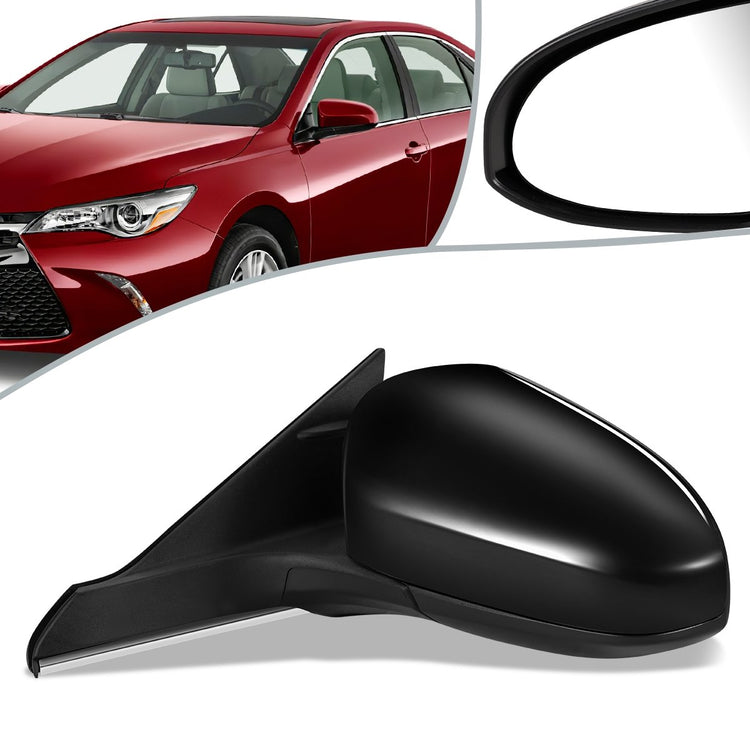 RETROVISOR MIRROR - OEM - 15-16 TOYOTA CAMRY - POWERED - HEATED - FOLDING - BLACK MATERIAL - LEFT
