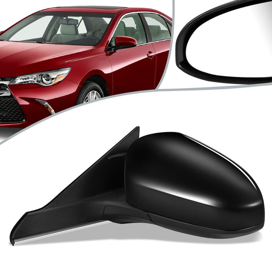RETROVISOR MIRROR - OEM - 15-16 TOYOTA CAMRY - POWERED - HEATED - FOLDING - BLACK MATERIAL - LEFT
