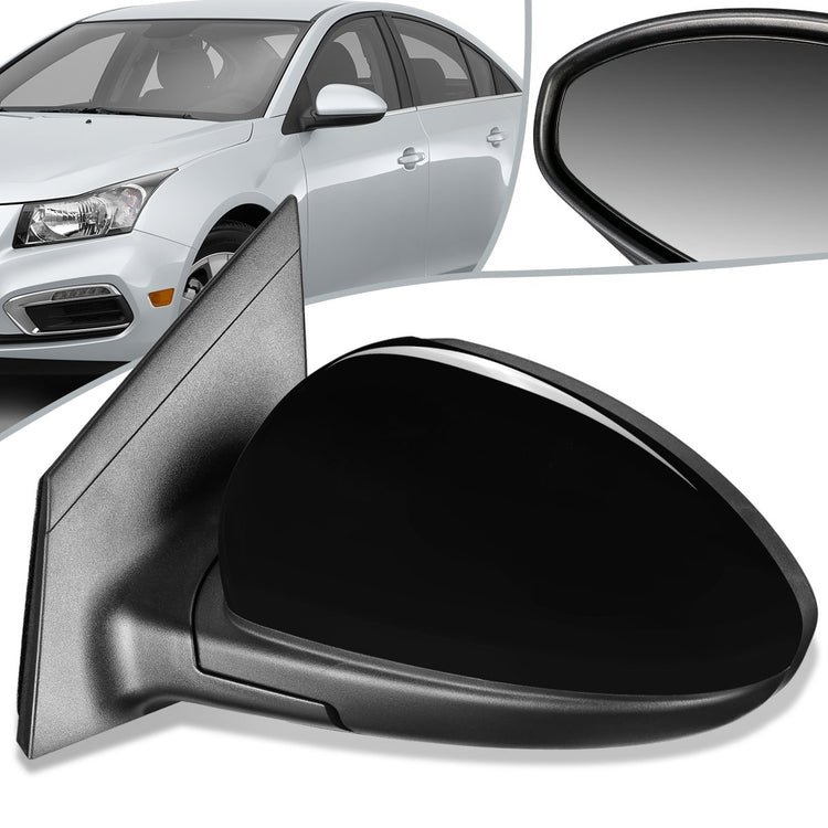RETROVISOR MIRROR - OEM - 11-15 CHEVY CRUZE / 2016 CHEVY CRUZE LIMITED - POWERED - PAINTABLE - BLACK - LEFT