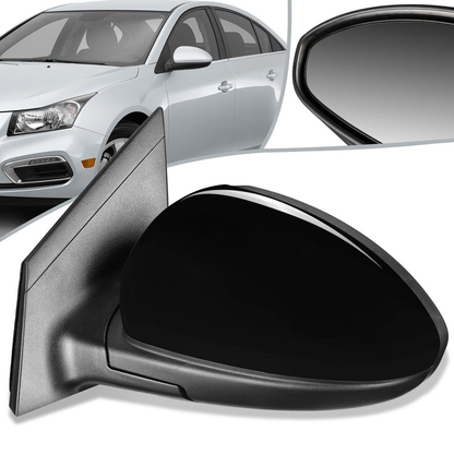 RETROVISOR MIRROR - OEM - 11-15 CHEVY CRUZE / 2016 CHEVY CRUZE LIMITED - POWERED - PAINTABLE - BLACK - LEFT