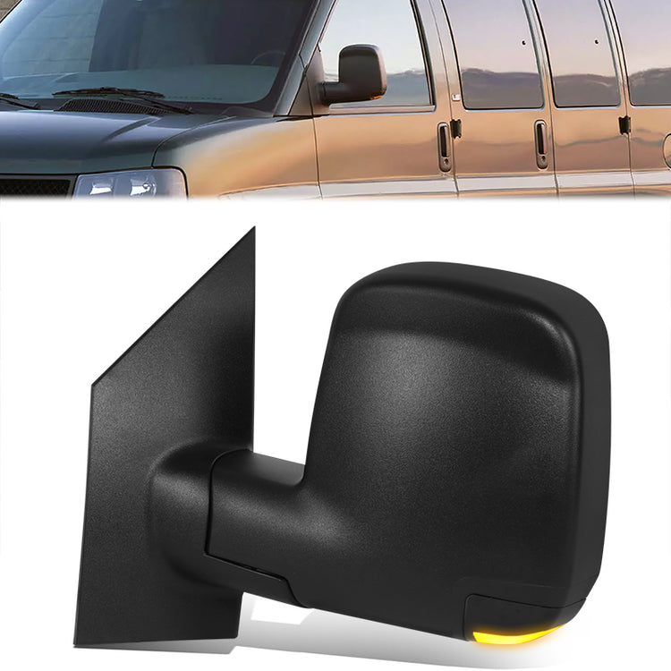 RETROVISOR MIRROR - OE STYLE - CHEVROLET EXPRESS 1500 03-07 - CHEVROLET EXPRESS 2500 03-07 - CHEVROLET EXPRESS 3500 03-07 - WITH POWER WITH HEATED WITH SIGNAL - DRIVER SIDE - PAINT TO MATCH - BLACK