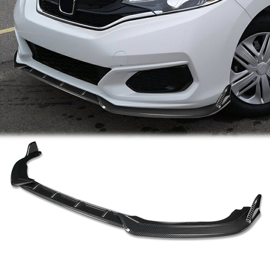 LIP FRONTAL 18-20 HONDA FIT - REQUIRES DRILLING BUMPER FOR INSTALLATION - 3PC - CARBON FIBER LOOK