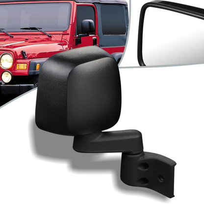 RETROVISOR MIRROR - OEM - 03-06 JEEP WRANGLER - MANUAL - BLACK - LEFT