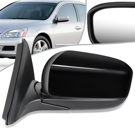 RETROVISOR MIRROR - OEM - 03-07 HONDA ACCORD - POWERED - FOLDING - BLACK MATERIAL - LEFT