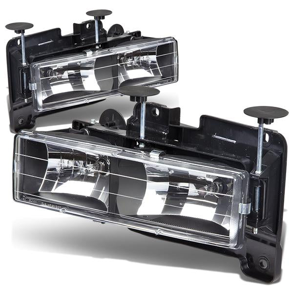 FAROS 88-98 CHEVY C10 2/4-DOOR - 2PC - BLACK HOUSING - 9006 LOW BEAM / 9005 HIGH BEAM