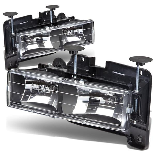 FAROS 88-98 CHEVY C10 2/4-DOOR - 2PC - BLACK HOUSING - 9006 LOW BEAM / 9005 HIGH BEAM