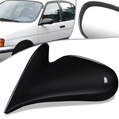 RETROVISOR MIRROR - OEM - 98-02 TOYOTA COROLLA - MANUAL - PAINTABLE - BLACK - LEFT