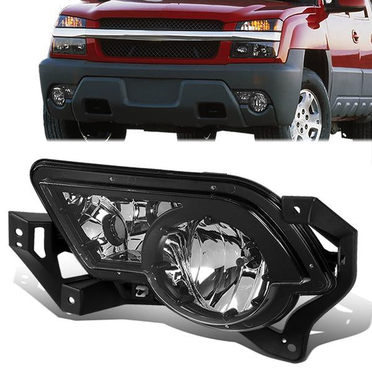 FAROS DE NIEBLA 02-06 CHEVY AVALANCHE 1500, 2500 - FITS MODELS WITH BODY CLADDING ONLY - NO SWITCH - LEFT - CHROME / CLEAR