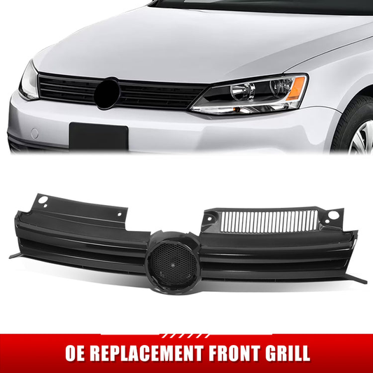 PARRILLA GRILLE - VG GOF 6 '09-'12/ GRILLE ASS'Y 09-14/ MAT-BLACK/ W/PAINTED BLACK MOULDING//PARTS.NO,VW1200150//OEM NO,5K0853651ALQWA