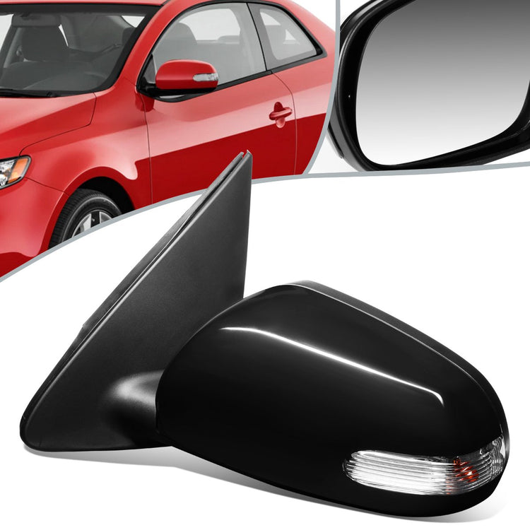 RETROVISOR MIRROR - OEM - 10-13 KIA FORTE - POWERED - HEATED - TEXTURED - BLACK - LEFT