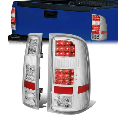 FAROS TRASEROS 07-13 GMC SIERRA 1500 - 07-14 GMC SIERRA 2500HD 3500HD - DOES NOT FIT DUALLY MODELS, DOES NOT FIT DENALI MODELS, DOES NOT FIT MODELS WITH 921 BACKUP BULB MODELS - LED - CHROME / CLEAR