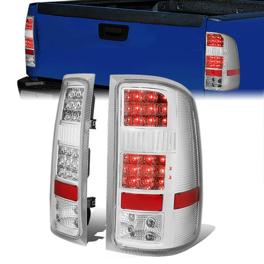 FAROS TRASEROS 07-13 GMC SIERRA 1500 - 07-14 GMC SIERRA 2500HD 3500HD - DOES NOT FIT DUALLY MODELS, DOES NOT FIT DENALI MODELS, DOES NOT FIT MODELS WITH 921 BACKUP BULB MODELS - LED - CHROME / CLEAR