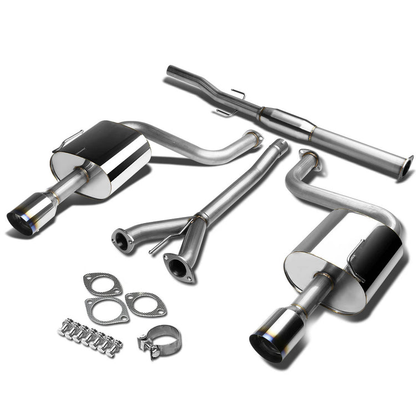 TUBERIA CATBACK CATBACK - 09-15 NISSAN MAXIMA - 3.5L V7 - DUAL BURNT TIP - STAINLESS STEEL