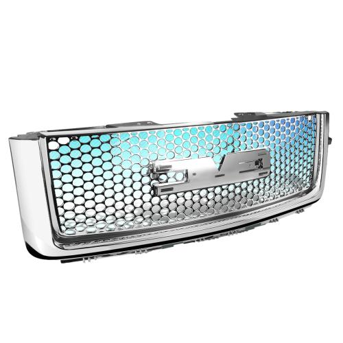 PARRILLA GRILLE - 07-13 GMC SIERRA 1500 - PERFORATED MESH STYLE - ABS - DOES NOT FIT DENALI MODEL - CHROME