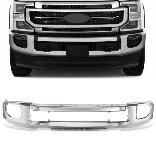 DEFENSA FORD F-250 SUPER DUTY 2020-2022 - FORD F-350 SUPER DUTY 2020-2022 - FITS MODELS WITH FOG LAMP - CHROME