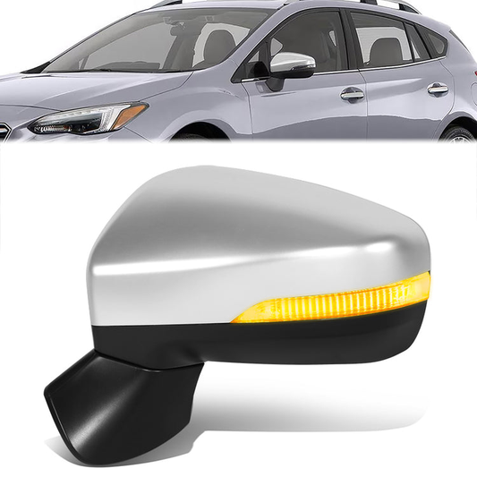 RETROVISOR MIRROR - OE STYLE - SUBARU IMPREZA 17-23 - WITH POWER WITH HEATED GLASS WITH SIGNAL WITH BLIND SPOT CHROME COVER - DRIVER SIDE - PAINT TO MATCH - BLACK / CHROME