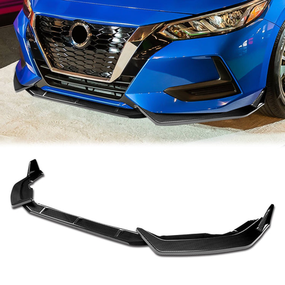 LIP FRONTAL 20-22 NISSAN SENTRA - REQUIRES DRILLING BUMPER FOR INSTALLATION - 3PC - CARBON FIBER LOOK