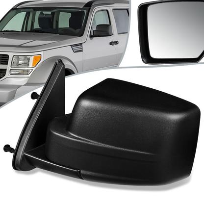 RETROVISOR MIRROR - 07-11 DODGE NITRO - POWERED - OEM - LEFT - TEXTURED/BLACK