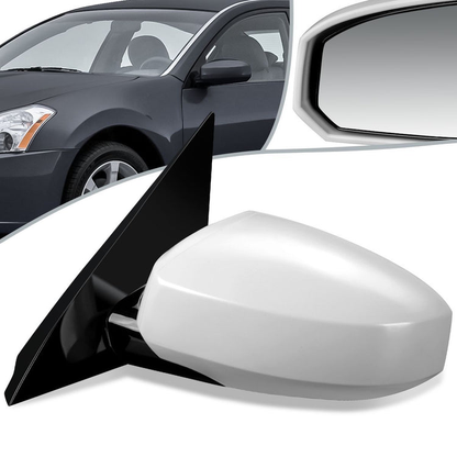 RETROVISOR MIRROR - OEM - 04-08 NISSAN MAXIMA - POWERED - HEATED - PAINTABLE - WHITE - LEFT