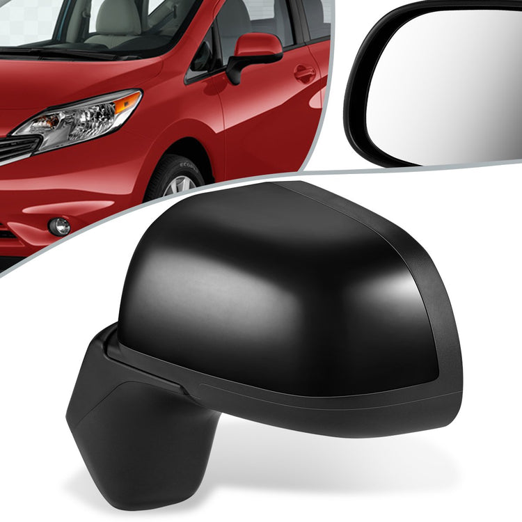 RETROVISOR MIRROR - OEM - 14-16 NISSAN VERSA NOTE - POWERED - FOLDING - BLACK MATERIAL - LEFT