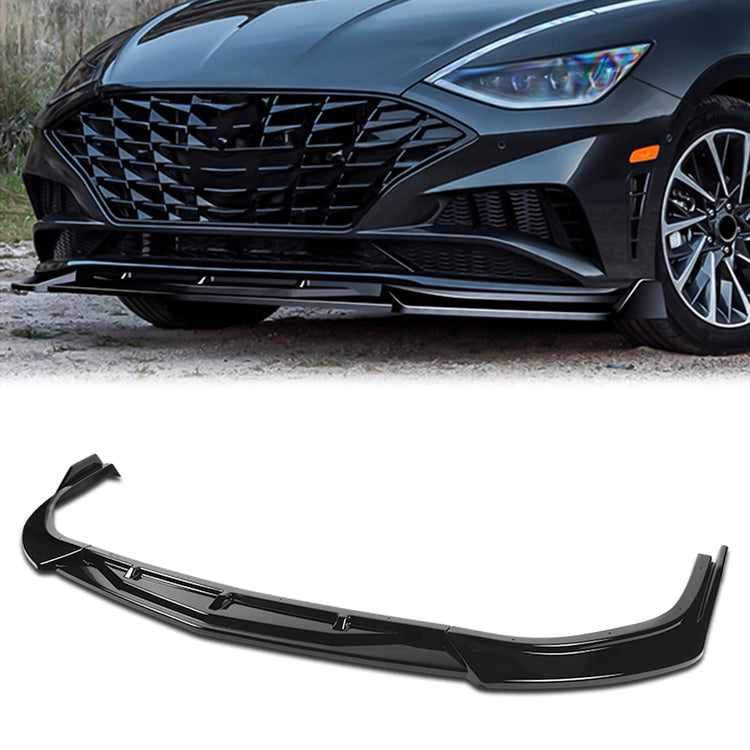 LIP FRONTAL 20-22 HYUNDAI SONATA - REQUIRES DRILLING BUMPER FOR INSTALLATION - 3PC - PAINTED GLOSS BLACK