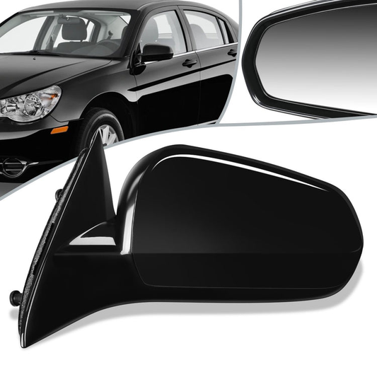 RETROVISOR MIRROR - 07-10 CHRYSLER SEBRING - POWERED - OEM - LEFT - PAINTABLE - BLACK