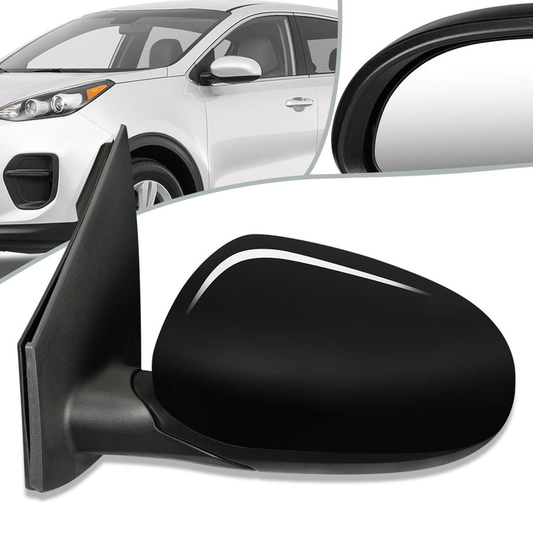 RETROVISOR MIRROR - OEM - 17-19 KIA SPORTAGE - POWERED - FOLDING - BLACK MATERIAL - LEFT