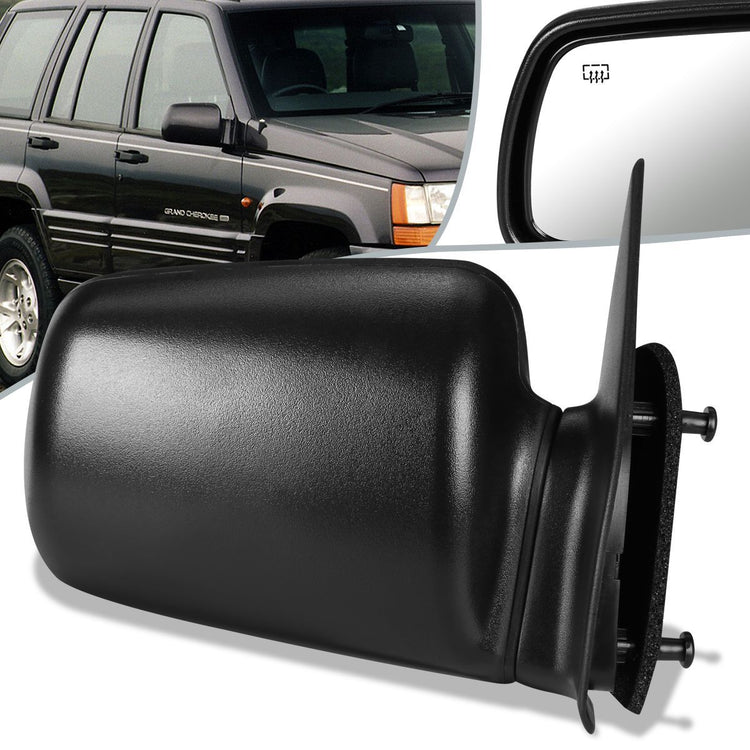 RETROVISOR MIRROR - OEM - 93-95 JEEP GRAND CHEROKEE - POWERED - HEATED - PAINTABLE - BLACK - RIGHT