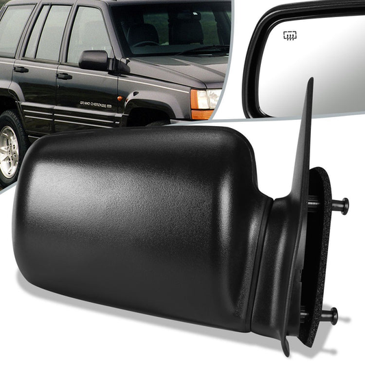 RETROVISOR MIRROR - OEM - 93-95 JEEP GRAND CHEROKEE - POWERED - HEATED - PAINTABLE - BLACK - RIGHT