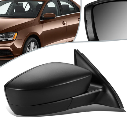 RETROVISOR MIRROR - OEM - 11-18 VOLKSWAGEN JETTA - MANUAL - FOLDING - TEXTURED - RIGHT - BLACK