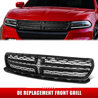 PARRILLA GRILLE - DG CHARGR 15-17/18-22/ GRILLE ASS'Y 15-22/ MAT-BLACK W/PRIMED MOULDING/ (W/O HOOD SCOOP)
